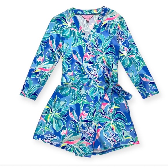 Lilly Pulitzer Pants - 🌴💠 LILLY PULITZER•Karlie Wrap Romper in Bennet Blue Celestial Seas -SIZE MED